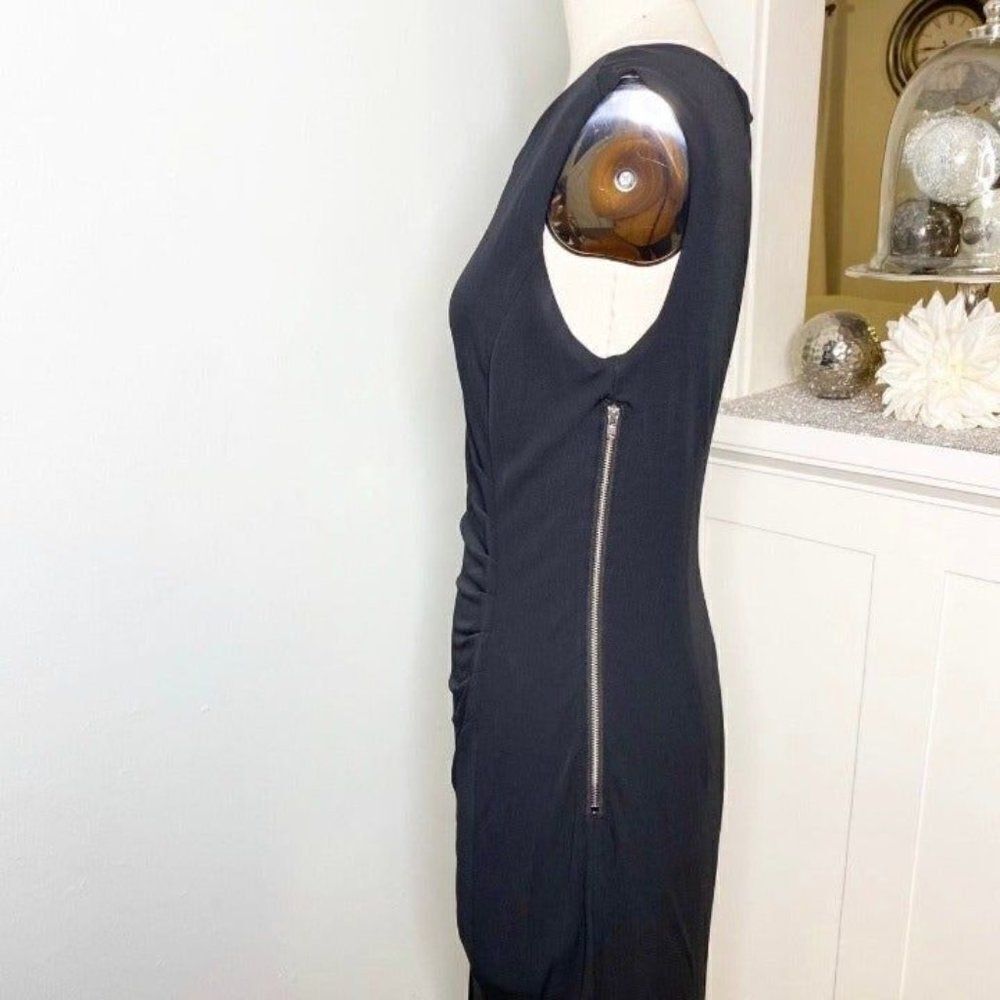 Classiques Entier Ruched Zipper Sheath Dress Black 4 Small - Picture 6 of 11